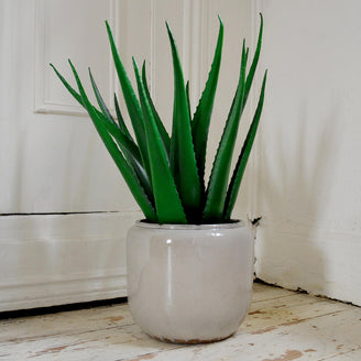 Ceramic Indoor Grey Plant Pot (6601385345084)