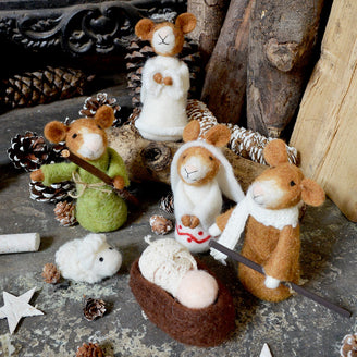 Nativity Scene Felt Mice (4650070900796)