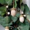 Glitter Gold Wooden Hanging Acorn - Set of 18 (7161272303676)