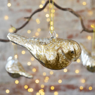 Gold Glass Hanging Bird (4650081550396)