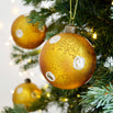 Gold Mirror Spot Glass Bauble (4653364543548)