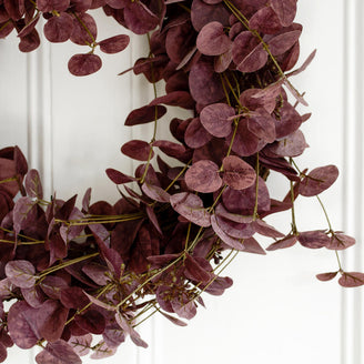 Mulberry Red Eucalyptus Wreath (6659319529532)