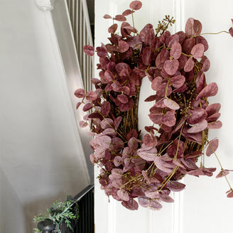 Mulberry Red Eucalyptus Wreath (6659319529532)