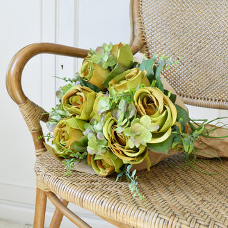 Rose and Hydrangea Green Arrangement (6584052318268)