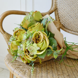 Rose and Hydrangea Green Arrangement (6584052318268)