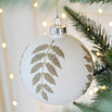 White Beaded Fern Leaf Bauble (4653371719740)