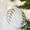 White Beaded Fern Leaf Bauble (4653371719740)