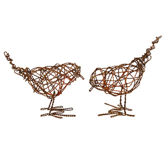 Pair of Copper Wire Bird Sculpture (4653407404092)