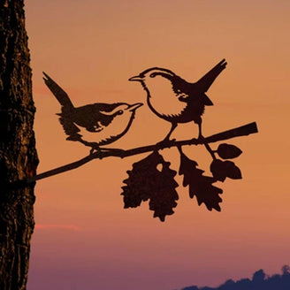 Metalbird Pair of Wrens Silhouette (6594766766140)