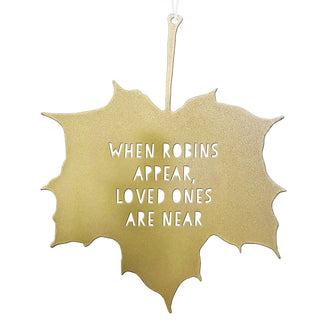 Leaf Hanging Decoration - When robins appear loved ones are near... (7161510068284)