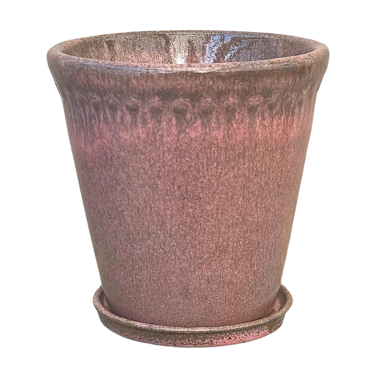 Buy Lacepot Glazed Plant Pot Antiqued Dusty Rose — The Worm that Turned ...