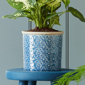 Porto Blue Moorish Plant Pot (6960226893884)