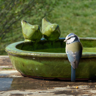 Glazed Bird Bath with Birds (4653150994492)