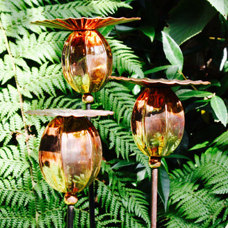 Copper Poppy Seedhead Stakes (4651875336252)