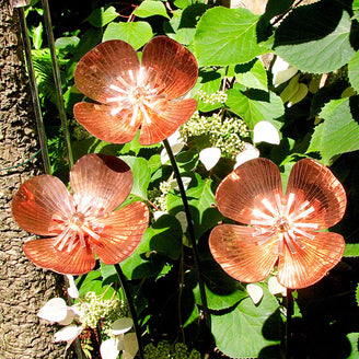 Copper Poppy Flower Stakes (4651875401788)