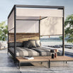 Grid Cabana with Teak Back & Screens (6998606086204)