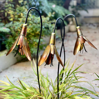 Copper Snowdrop Sculptures - Set of Three (7148656590908)