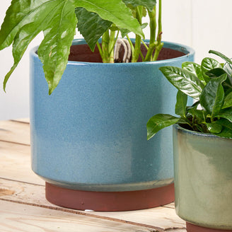 Speckled Glaze Blue Indoor Planter (4653388660796)