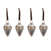 Ribbed Mercury Glass Drop Baubles - Set of 4 (4653751238716)