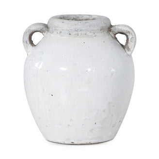 White Rustic Stone Squat Vase (7148663668796)