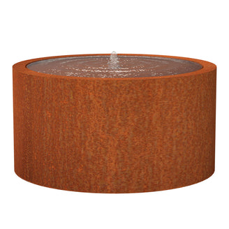 Corten Steel Round Water Pool with Fountain (4652166545468)