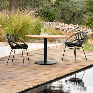 Ronda Black Round Bistro Tables (6849760460860)